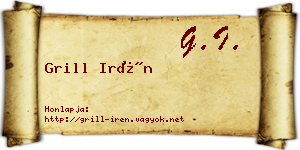 Grill Irén névjegykártya